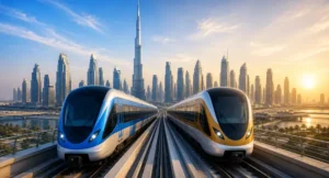 Dubai Metro Blue and Gold Lines
